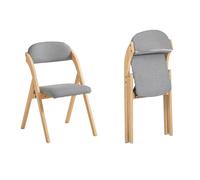 SoBuy, juego de 2 sillas plegables de madera con acolchado, diseño ergonómico, ideales para cocina, comedor, plegables, que ahorran espacio, listas para usar, perfectas para cocina, balcón u oficina.