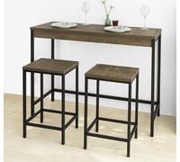 SoBuy, juego de 3 piezas: mesa de bar con 2 taburetes, fabricada en MDF