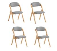 SoBuy, juego de 4 sillas plegables de madera con acolchado, diseño ergonómico, ideales para cocina, comedor, plegables, que ahorran espacio, listas para usar, perfectas para cocina, balcón u oficina.