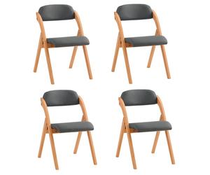 SoBuy, juego de 4 sillas plegables de madera con acolchado, diseño ergonómico, ideales para la cocina, comedor, balcón o oficina. Modelo FST92-SGx4. Plegables, que ahorran espacio y vienen completamen