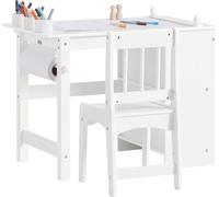 SoBuy: Juego de escritorio infantil, que incluye mesa y silla, ideal para niños pequeños. Mesa infantil, escritorio para niños, mesa de estudio, mesa de colores con 2 estantes