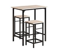 SoBuy OGT10 juego de mesa de bar mesa de bistró de 3 piezas con 2 sillas mesa de comedor grupo de asientos Nature