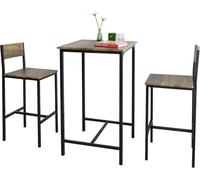SoBuy, juego de mesa de bar de 3 piezas con sillas, ideal para bar, comedor, bistró, incluye 2 taburetes y un conjunto de asientos