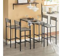 SoBuy, juego de mesa de bar de 5 piezas: mesa de bar con 4 taburetes. Juego para jardín, mesa de comedor, mesa de estilo bistró con 4 sillas