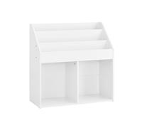 Sobuy kmb01-ii-w librería infantil montessori estantería para juguetes 3 estantes + 2 armarios abiertos estantería infantil segura de madera blanca 68x30x68 cm 30 cm
