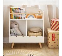 SoBuy KMB100-K-W Estantería infantil Estantería de almacenamiento con 3 compartimentos para niños Montessori Blanco BHT aprox. 61x71x35cm BLANCO