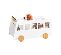 SoBuy KMB41-W estante de almacenamiento para niños, soporte para libros, estante para juguetes, estantería para niños BHT, aproximadamente: 68x33x43cm Marfil