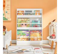 SoBuy KMB45-W Estantería infantil Estantería para niños Estante de almacenamiento de 3 estantes para libros y decoración Blanco