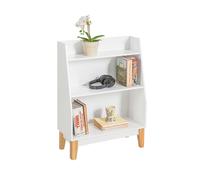 SoBuy KMB47-W Estantería de almacenamiento para niños con 3 compartimentos para niños Estantería con viga de madera maciza Marfil