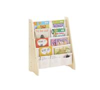 Sobuy kmb50-n librería infantil para niños con 4 estanterías y 3 bolsillos estantería 28 cm