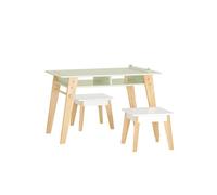 Sobuy kmb92-gr juego de mesa y 2 taburetes infantiles verde 80 cm