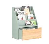 SoBuy Librería Infantil para Niños con 4 Estantes Estantería para Juguetes de Almacenamiento para niños con 1 Cajón Verde 62 x 30 x 80 cm KMB95-GR ES
