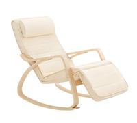 SoBuy Mecedora con Cojín y Reposapiés Beige