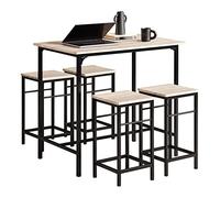 SoBuy Mesa Alta 4 Taburetes, Ahorro Espacio & Industrial, 100×87×60cm