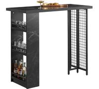 SoBuy: Mesa alta de diseño, mesa de comedor, mesa de cocina, mesa de bistró con 3 estantes, mesa de pie con soportes para copas de vino y botellas, ideal para cocina o comedor
