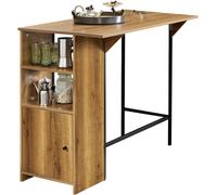 SoBuy: Mesa alta, mesa de comedor, mesa de bar, mesa con estante, soporte para copas y botellas, mesa de cocina para cocina, comedor o sala de estar, 108 x 48 x 105 cm