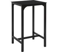 SoBuy - Mesa cuadrada para bar, cocina, mesa alta, mesa de comedor alta, mesa de comedor con superficie de vidrio y patas de acero macizo - Negra - 60 x 60 x 100 cm