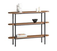 SoBuy Mesa de Consola con 3 estantes 110x25x86cm para recibidor | Mesa entrada con estructura hierro y tablero PB E1, carga 60kg, patas ajustables FSB67-WS