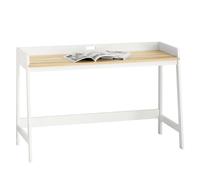 SoBuy Mesa de Escritorio, Mesa de Ordenador con un Estante,Color Blanco, L 125 x H 80 cm,FWT41-WN,ES