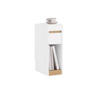 Sobuy mesa de noche minimalista 20x35x60 cm blanco madera con tapa extraíble y cajón fbt163-wn 20 cm