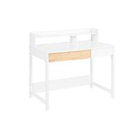 SoBuy Mesa Escritorio de Ordenador con 2 Cajones y 1 Estante Escritorio de Oficina FWT106-W ES