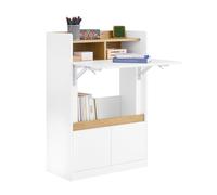 SoBuy Mesa Escritorio Plegable con 3 Estantes, 2 Cajones 63x67x93cm Oficina