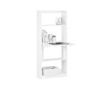 SoBuy Mesa Escritorio Plegable con 5 Estantes Ahorro Espacio 64x58x145cm