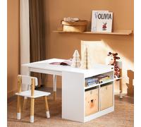 SoBuy: Mesa infantil con 2 sillas, conjunto de asientos para niños, mesa de juegos multifuncional para actividades infantiles, ideal para interiores. Juego de mesa y silla KMB113-W