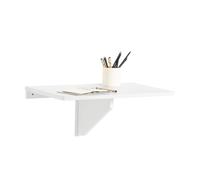 SoBuy Mesa Plegable a Muro Robusta, Carga de 50 kg, 60x40cm, salvaspacio | Escritorio Compacto para libros, portátil & comidas, carga de 50 kg, PB(E1), para comedor/oficina, Blanco, FWT03-W
