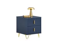 Sobuy mesita de noche con 2 cajones, mesa auxiliar moderna para dormitorio y salón, azul, 40 x 40 x 47 cm, fbt115-b 40 cm