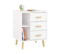 SoBuy Mesita de Noche con 3 Cajones y 2 Estantes 48x40x60cm