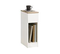 SoBuy Mesita de Noche Estrecha 20 cm con cajón Mesa de Noche ahorradora de Espacio & mesilla de Noche para Espacios pequeños Dormitorio salón Blanco 20x35x60 cm FBT111-WN