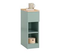 SoBuy Mesita de Noche Estrecha con cajón y 2 Estante Mesa Auxiliar mesilla de Noche para Dormitorio y Sala de Estar Verde 20 x 35 x 61 cm FBT111-GR
