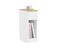Sobuy mesita de noche estrecha con cajón y estante mesa auxiliar mesilla de noche para dormitorio y sala de estar blanco fbt111-w 20 cm