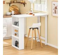 SoBuy: Mostrador de cocina, mesas de comedor y barras con 3 estantes, mesa alta para espacios pequeños, mesa alta para cocina, salón, color blanco (FWT17-II-W)
