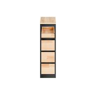 Sobuy | mueble auxiliar de baño negro con 4 ruedas | mueble estrecho para baño con 3 cajones | mueble de baño con un estante | 23.3x65.3x82.3 cm | capacidad de carga 40 kg | bzr54-ii-sch 65 cm
