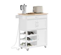 SoBuy Mueble Auxiliar de Cocina con Enchufe, 75x37,6x86,5 cm, Cocina y café