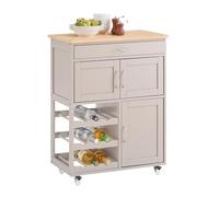 SoBuy Mueble Auxiliar de Cocina con Ruedas y botellero 67 × 86 × 38 cm
