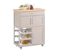 SoBuy Mueble Auxiliar de Cocina con Ruedas y botellero 67 × 86 × 38 cm