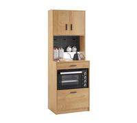 SoBuy Mueble Auxiliar, microondas, Panel para Ganchos & cajón, 60x170x40cm