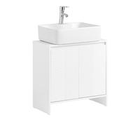 SoBuy Mueble bajo Lavabo con Corte para Sifón 60x61x30 cm Blanco, para Baño