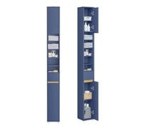 SoBuy Mueble Baño Alto con Estantes Regulables y Cajón 20x20x180cm Azul