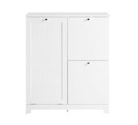 Sobuy mueble baño con 3 cestos de ropa armario estrecho mueble auxiliar baño 78x38x90 cm para lavandería y almacenaje bzr213-w 38 cm