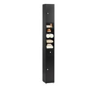 SoBuy Mueble Baño Estrecho y Alto Armario Baño Tipo Columna Auxiliar Mueble Auxiliar de Almacenaje con Estantes Regulables y Cajón Armario Estrecho para Espacios Reducidos, 20x20x180cm BZR34-II-SCH