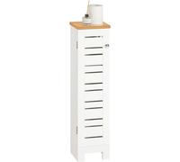 SoBuy: Mueble de baño, armario de baño de pie, mueble bajo, soporte para papel higiénico, armario para el baño, armario estrecho de almacenamiento
