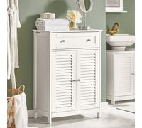 SoBuy - Mueble de baño con cajón, versátil y resistente a la humedad. Armario compacto en color blanco, de 60x87x35 cm, modelo FRG238-W