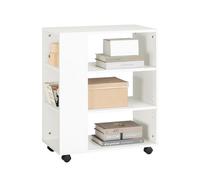 SoBuy Mueble Impresora Mesa para Impresora con Ruedas Cajonera Oficina con 6 Compartimentos Abiertos Mueble Archivador Armario Oficina Blanco 60x35x75cm FBT68-W