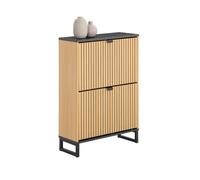 Sobuy mueble organizador de zapatos diseño escandinavo 60x24x88 cm negro y madera claro fsr202-n 60 cm