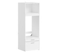 SoBuy Mueble para Lavadora con Estantes y Cajón, Organizador de Lavandería Blanco Armario alto y estrecho con sección BZR230-W