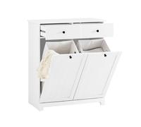 Sobuy mueble ropa sucia con cestos para ropa sucia - armario baño con 2 cajones y 2 bolsas extraíbles, ideal para lavandería - mueble baño robusto de madera, blanco, 78x38x90 cm, bzr33-ii-w 100 cm